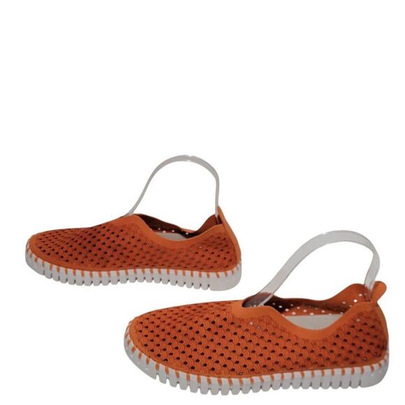 Ilse Jacobsen Loafer Tulip Shoe Women EUR 38 US 7-7.5 Perforated Orange Slip On - Picture 5 of 14